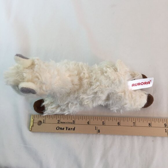 Aurora Mini Flopsy Llama Alpaca Plush 7" White Stuffed Animal Toy - Picture 8 of 8